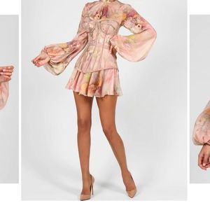 Latern sleeve country melody mini dress